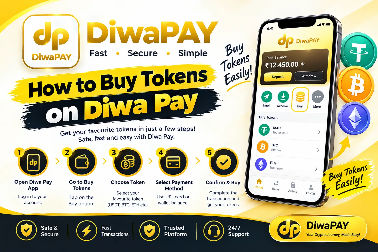 Diwa Pay buy token screen with amount and payment details