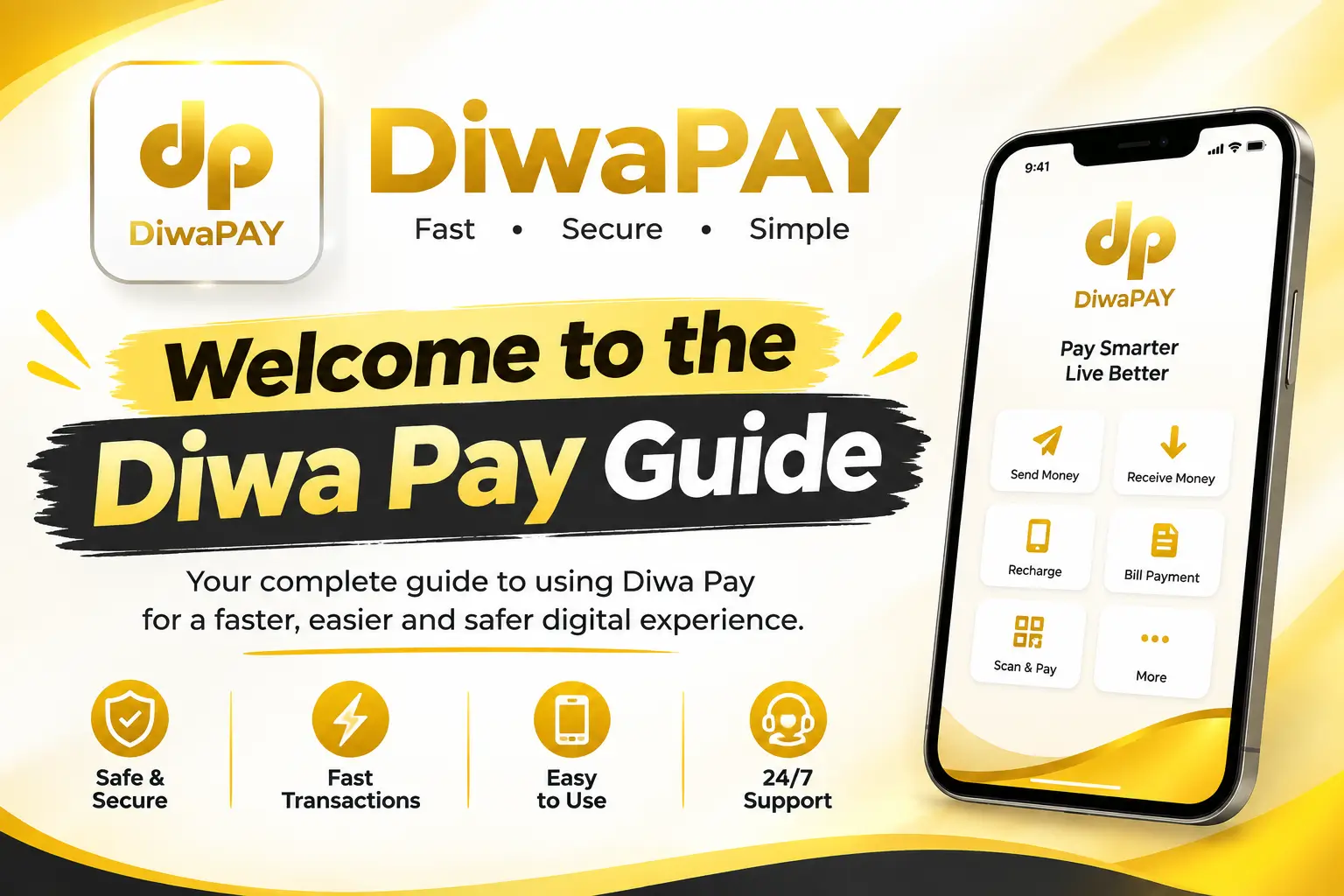 Diwa Pay app home screen for P2P USDT and token trading